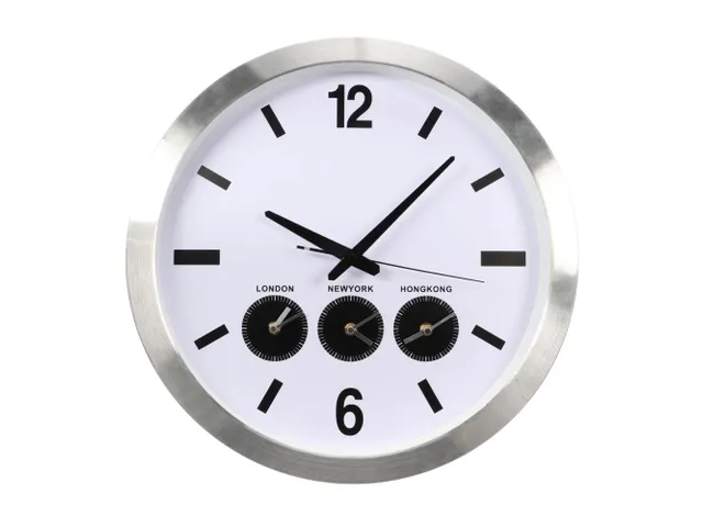 Aluminium Wereldklok Met 3 Tijdzones Ø 45.5cm cijfers