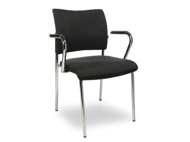 Bezoekersstoel Armleuningen Antraciet Stof Zitting 430x480x450mm