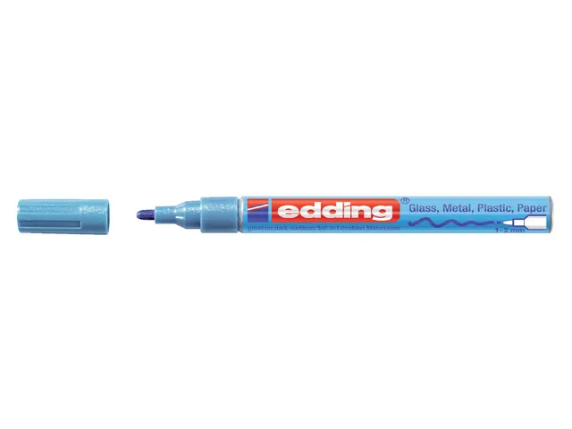 Viltstift edding 751 lakmarker rond metallic blauw 1-2mm