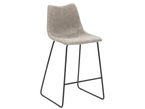 Barkruk mySOLO Sledeframe Zwart met Zitting kunstleder Vintage Grijs