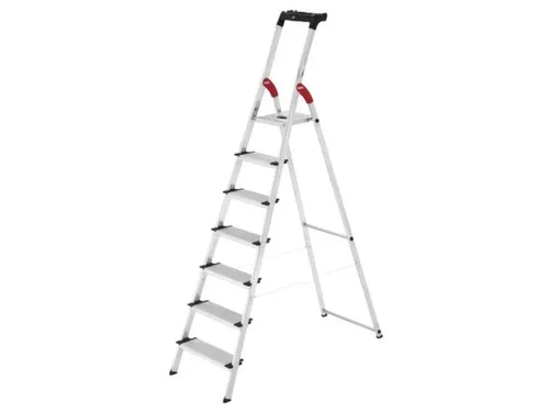 veiligheidsladder,eenzijdig,7 XXL treden,Stand H 1,5m,balk L 2,33m
