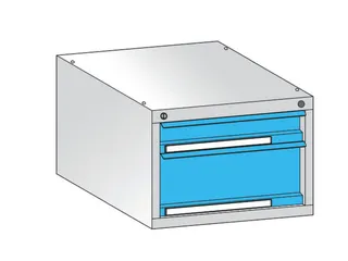 Kastonderbouw 2Laden H 1X 120Mm H 1X 240Mm Afsluitbaar Front Ral5015 - 1
