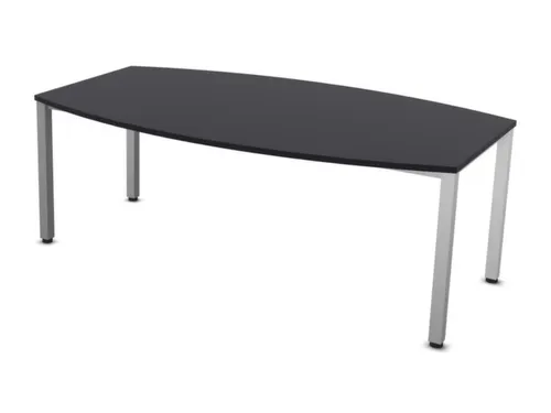 vergadertafel HxBxD 74x200x120cm vatvormig CC-zwart alu