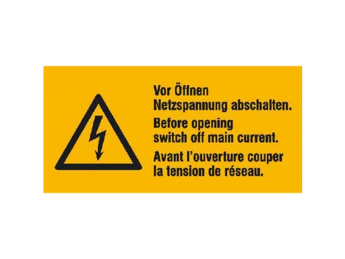 waarschuwings-combibord,Vóór openen netstroom uitschakelen,PVC
