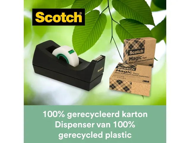 Dévidoir Scotch C38 recyclé noir + 3 rouleaux 19mmx33m