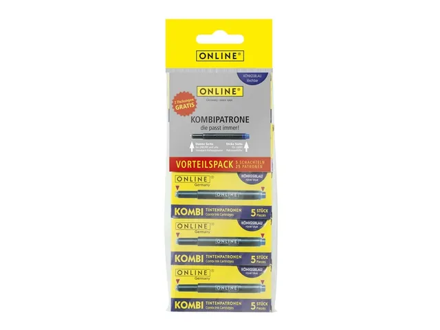Inktpatroon Online Kombi blauw blister à 5 doosjes à 5 stuks