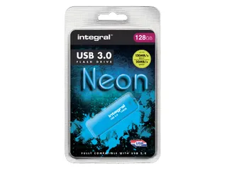 USB stick 3.0 Integral Neon USB-A 128GB blauw - 1
