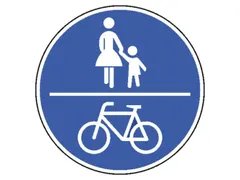 verkeersbord,gemeenschappelijk voet-/fietspad,conform StVO,aluminium