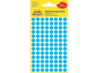 Etiket Avery Zweckform 3011 Rond Ø8mm Blauw 416 Stuks - 2