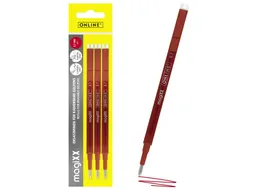 Gelschrijvervulling Online Magixx medium rood blister à 3 stuks