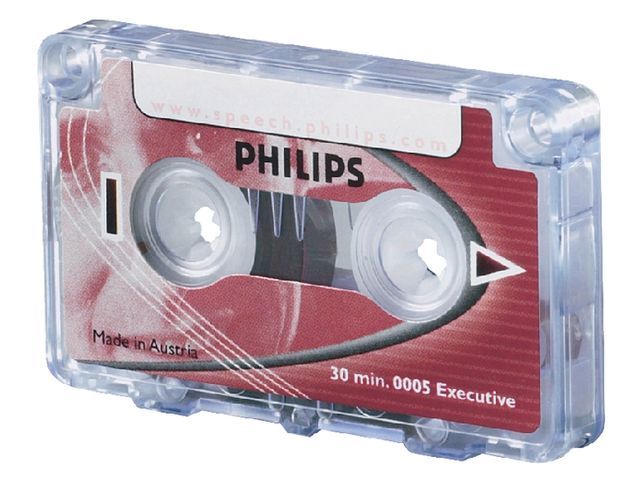 Cassette dicteer Philips LFH 0005 2x15min met clip | Dicteerapparatuur.be