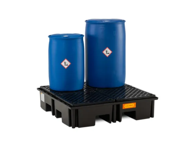 PE-opvangbak,v. 4x200l vat,opvangvol. 220l,HxBxD 290x1230x1230mm