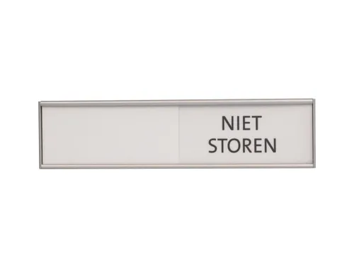 Design Schuifbord Aluminium klein Niet Storen Wit 100x25mm
