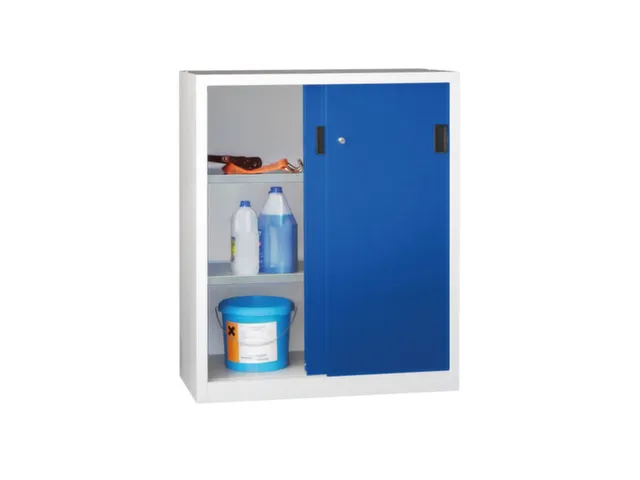 schuifdeurkast,HxBxD 1200x1000x600mm,RAL7035,front RAL5010