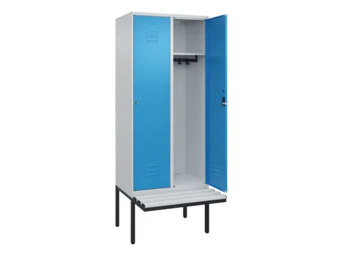 locker met bank,HxBxD 2120x800x815mm,2vak,vak B 400mm,cil.-slot