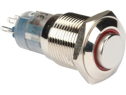Hoge Ronde Metalen Schakelaar Spdt 1NO 1NC - Rode Ring