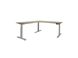 Elektrisch Hoekbureau Dextro Plus 180x160cm Frame Alu Havana Kersen