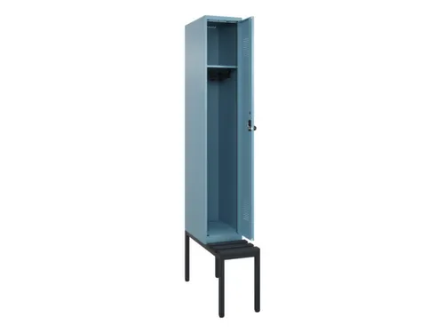 locker met bank,HxBxD 2120x300x815mm,1vak,vak B 300mm,draaigrendel