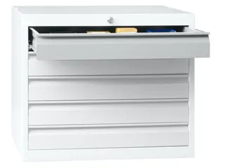 ladekast,HxBxD 600x500x600mm,5lade(n),cil.-slot,RAL7035,front RAL3000 - 1