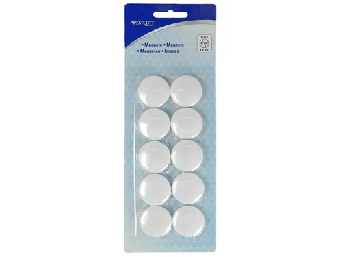Magneet Westcott wit pak à 10st. Ø 30x8mm, 900g