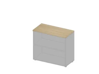 kantoorstelling HxBxD 815x900x450mm 2 OH houten vloer aluminium eiken - 1