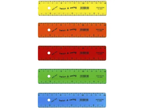 Liniaal Standardgraph 15cm flex assorti 25 stuks assorti