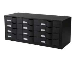 ladeblok,12xDIN A4,v. kastinbouw,HxBxD 329x857x342mm,Polystyreen,zwart - 1