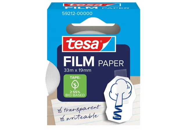 Tesafilm papieren tape 19mmx33m transparant