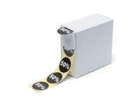 Kortingsetiket 50% op Rol 35mm 250 Stuks