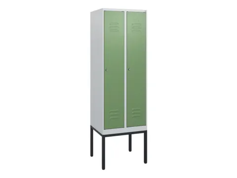 locker,HxBxD 1950x600x500mm,2vak,vak B 300mm,cil.-slot,voetonderstel