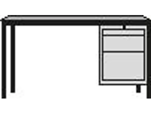 Werkplaatsbureau 1700x800x720mm 3laden Rechts Ral7035 Front Ral5010
