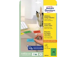 Avery Zweckform Gekleurde Afneembare Etiketten 63.5x33.9mm Groen