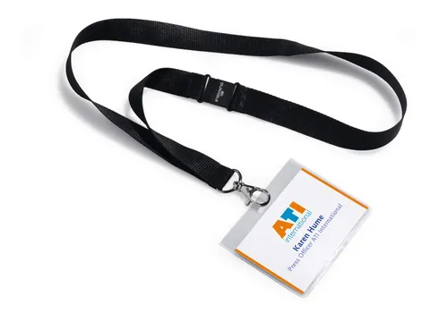 Badge Durable 8600 + Textielband 60x90mm Zwart Voordeelbundel