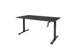 Dextro Slinger Bureau Zit-sta T-poot 160x80 Hout Zwart 25mm Zwart