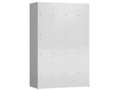 Lockerkast 1800x1185x500mm 4x4 vakken cilinderslot, sokkel, RAL7035