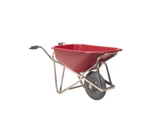 aluminium kruiwagen,90l,HxBxD 870x625x1430mm,HDPE-bak,rood,aluminium - 1