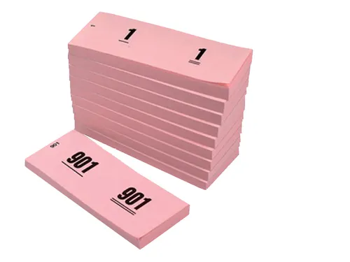 Nummerblok 42x105mm nummering 1-1000 roze 10 stuks