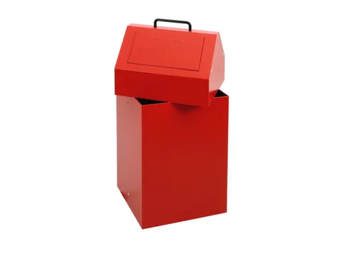 Afvalverzamelaar Vuurremmend 45 Liter 640X330X310Mm Rood