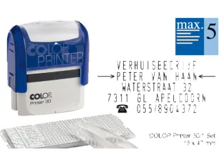 Tekststempel Colop Printer 30/1 5regels 47x18mm zwart - 2
