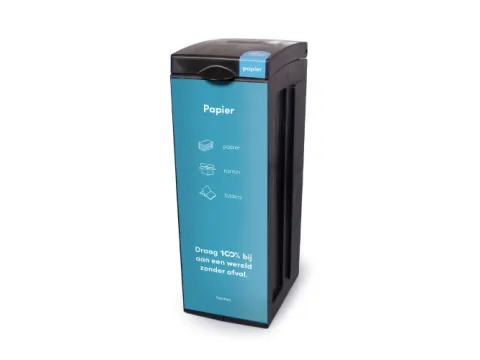 Original Papier met Dichte Deksel 70 liter Papier Blauw