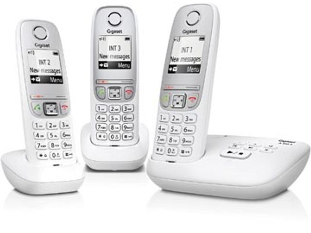 Gigaset - Téléphone sans fil sans répondeur - AS405 - Trio Blanc