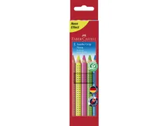 Kleurpotlood Faber-Castell Jumbo GRIP etui 5 kleuren