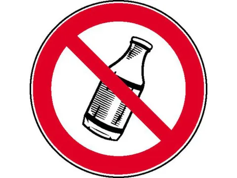 panneau d'interdiction Défense de jeter des bouteilles PVC Ø 200mm