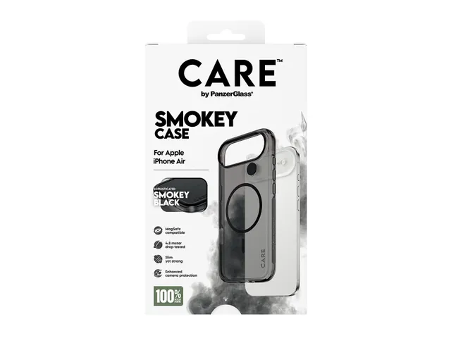 PanzerGlass CARE by Smokey Case w. Black MagSafe iPhone Air, Hoe