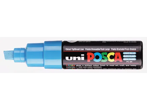 Verfstift Posca PC8K Brede punt 8mm schuin lichtblauw