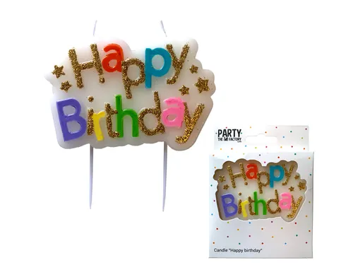 Kaarsje Happy 'Happy birthday' 10.5cm