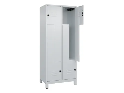 Z-garderobekast,HxBxD 1950x800x500mm,vak B 200/400mm,draaigrendel