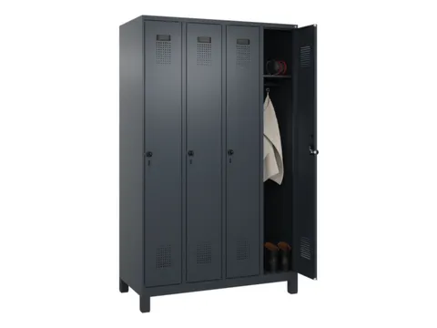 locker,HxBxD 1950x1200x500mm,4vak,vak B 300mm,draaigrendel,voeten