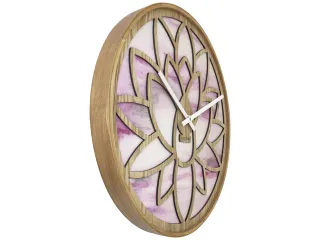Wandklok Nextime dia 40cm Roze Hout Lotus - 3