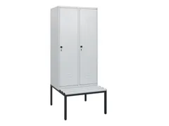 locker met bank,HxBxD 1950x800x815mm,2vak,vak B 400mm,draaigrendel